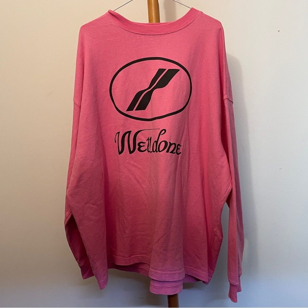 Welldone We11done pink prink logo tshirt long sleeves one size